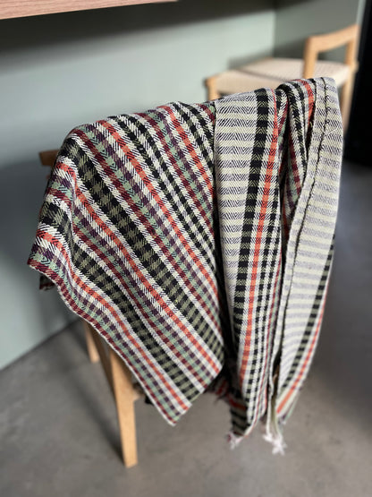 Grand plaid en  khadi de coton multicolore  | 3 coloris  | ARCHIVES