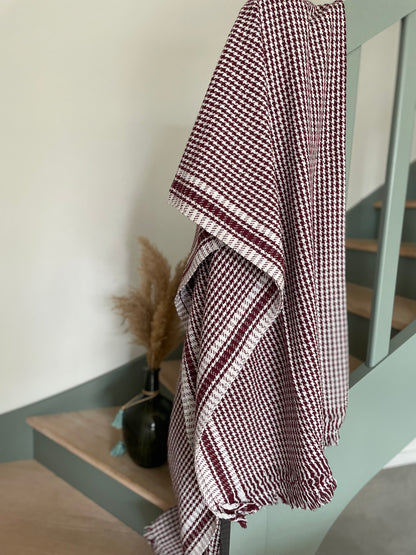 Plaid en khadi de coton bordeaux