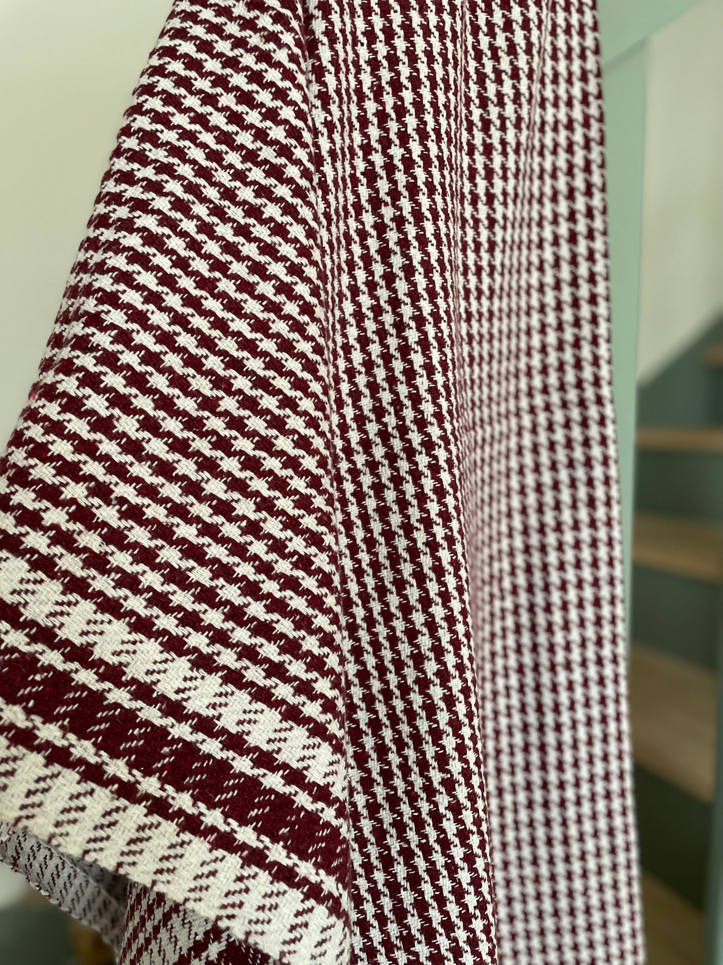 Plaid en khadi de coton bordeaux