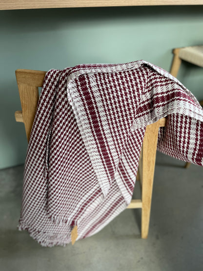 Plaid en khadi de coton bordeaux