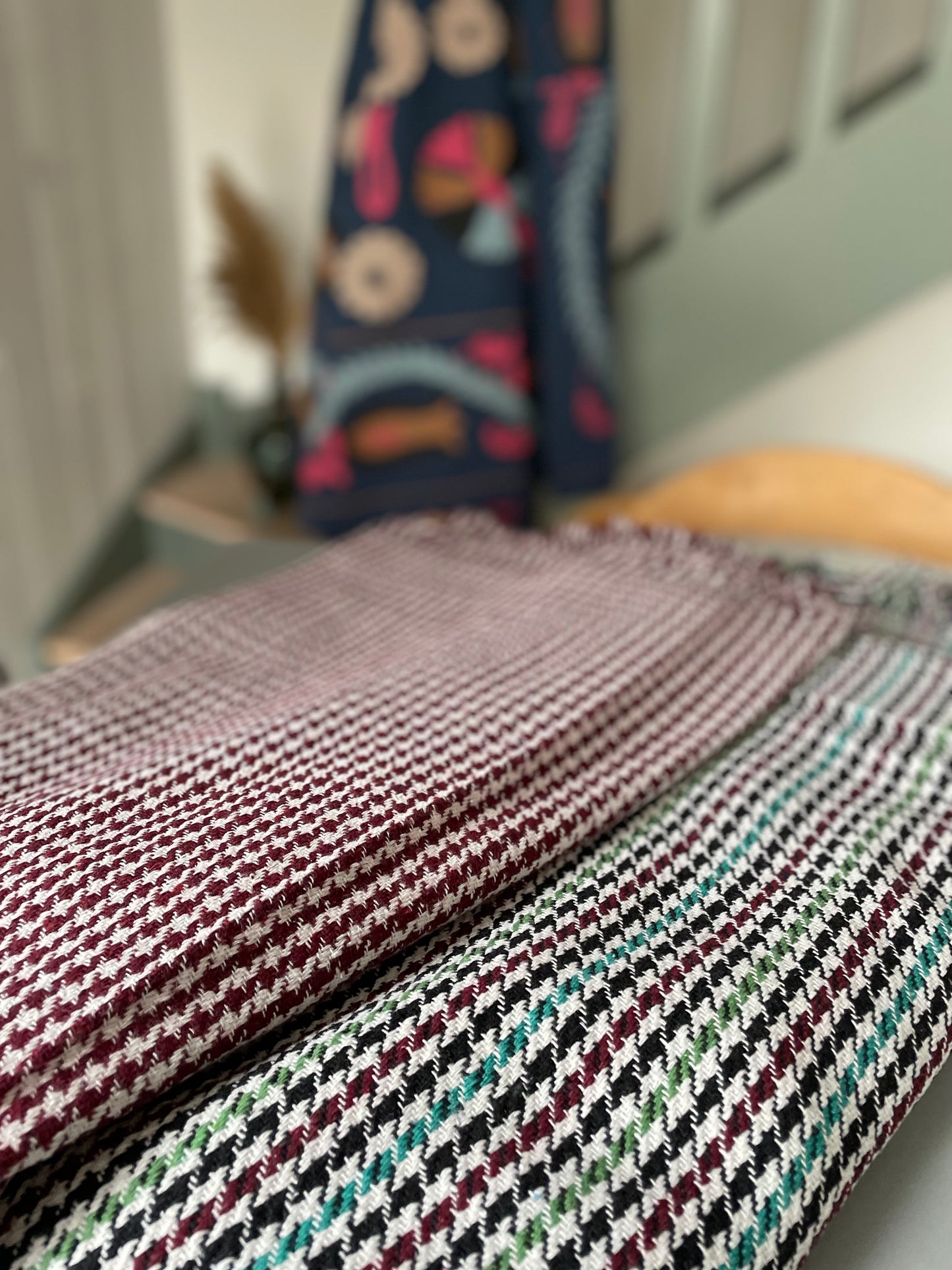 Plaid en khadi de coton multicolore