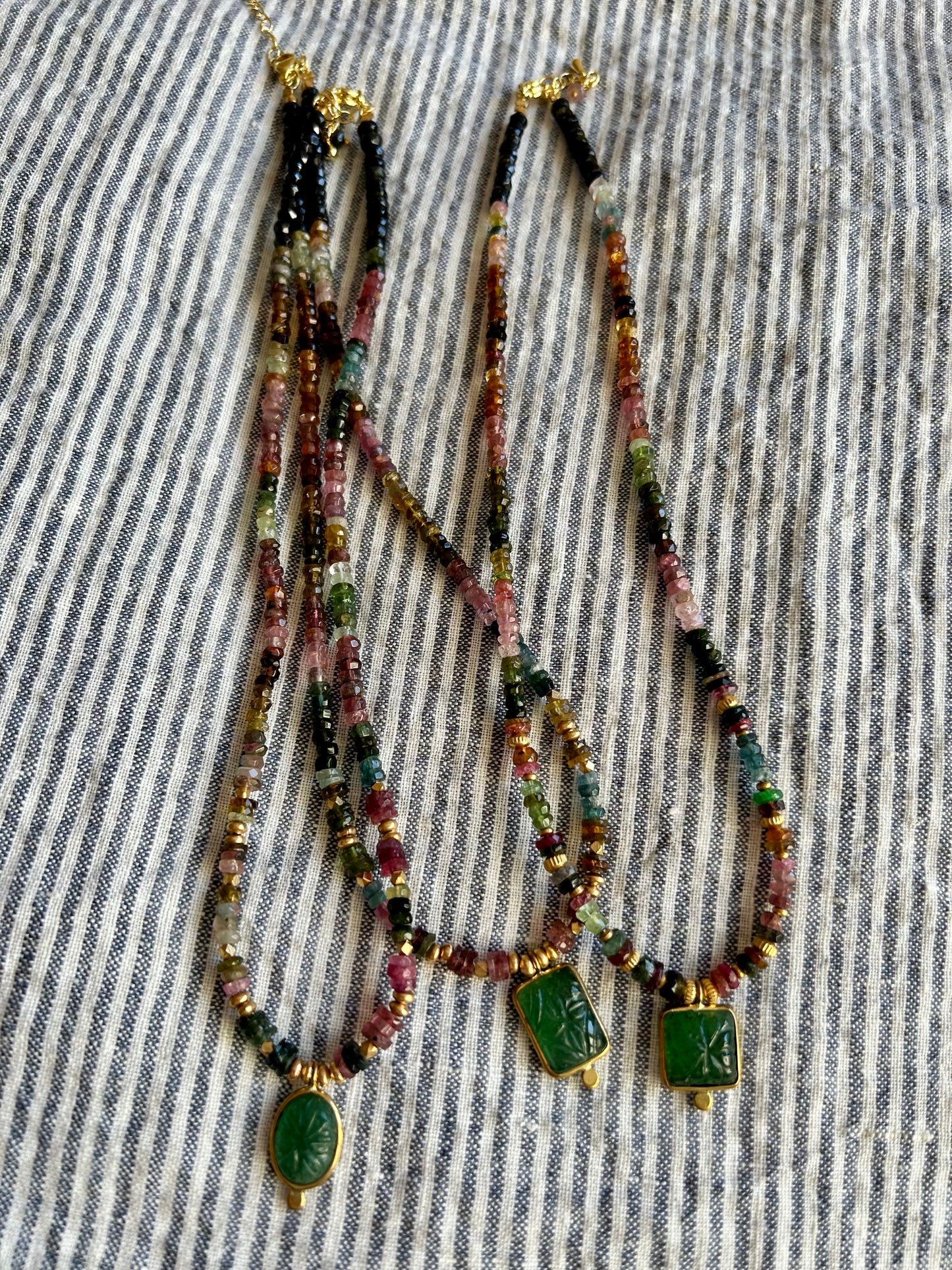 Collier BHOTI pierres semi-précieuses et pendentif aventurine