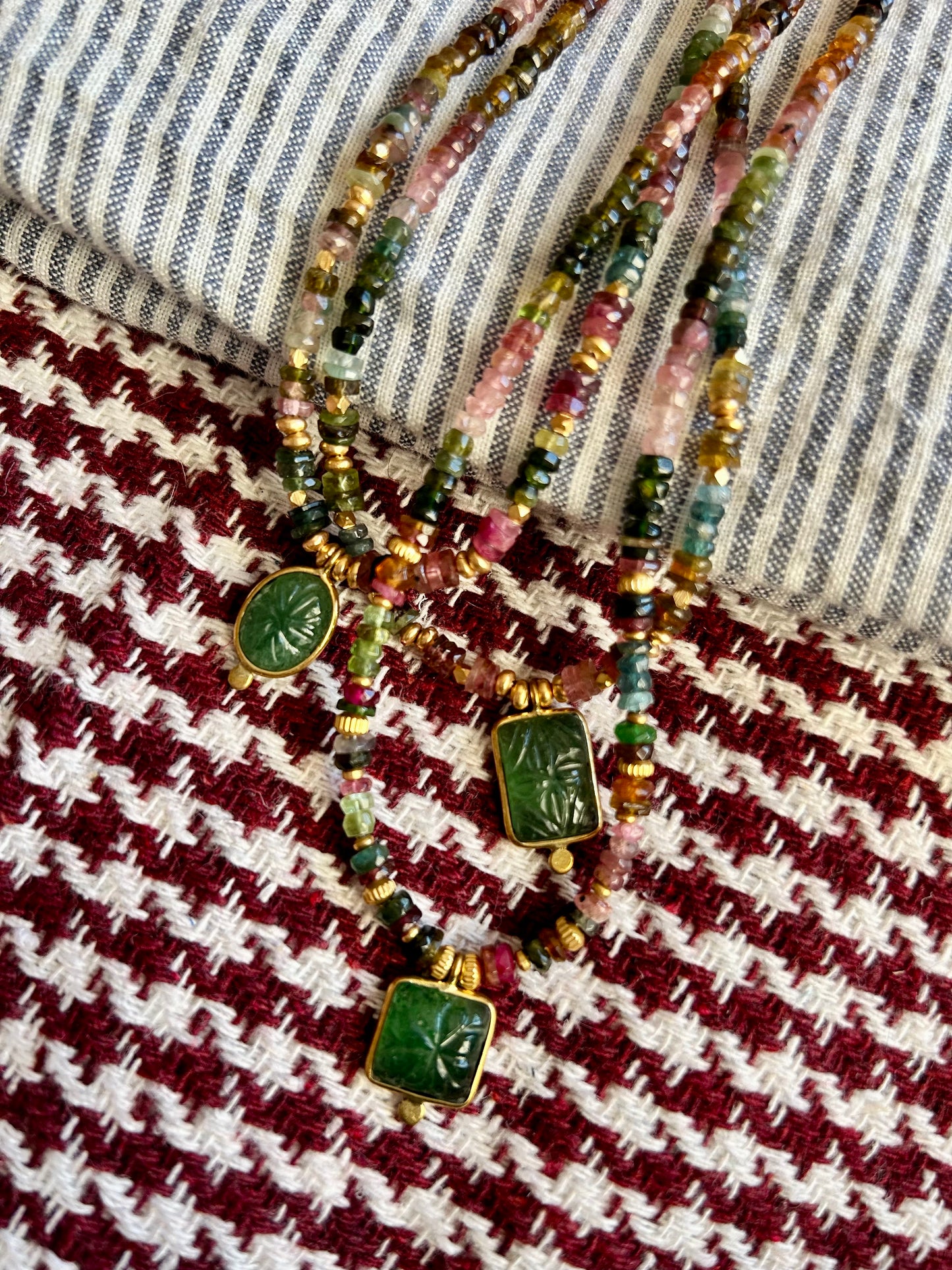 Collier BHOTI pierres semi-précieuses et pendentif aventurine