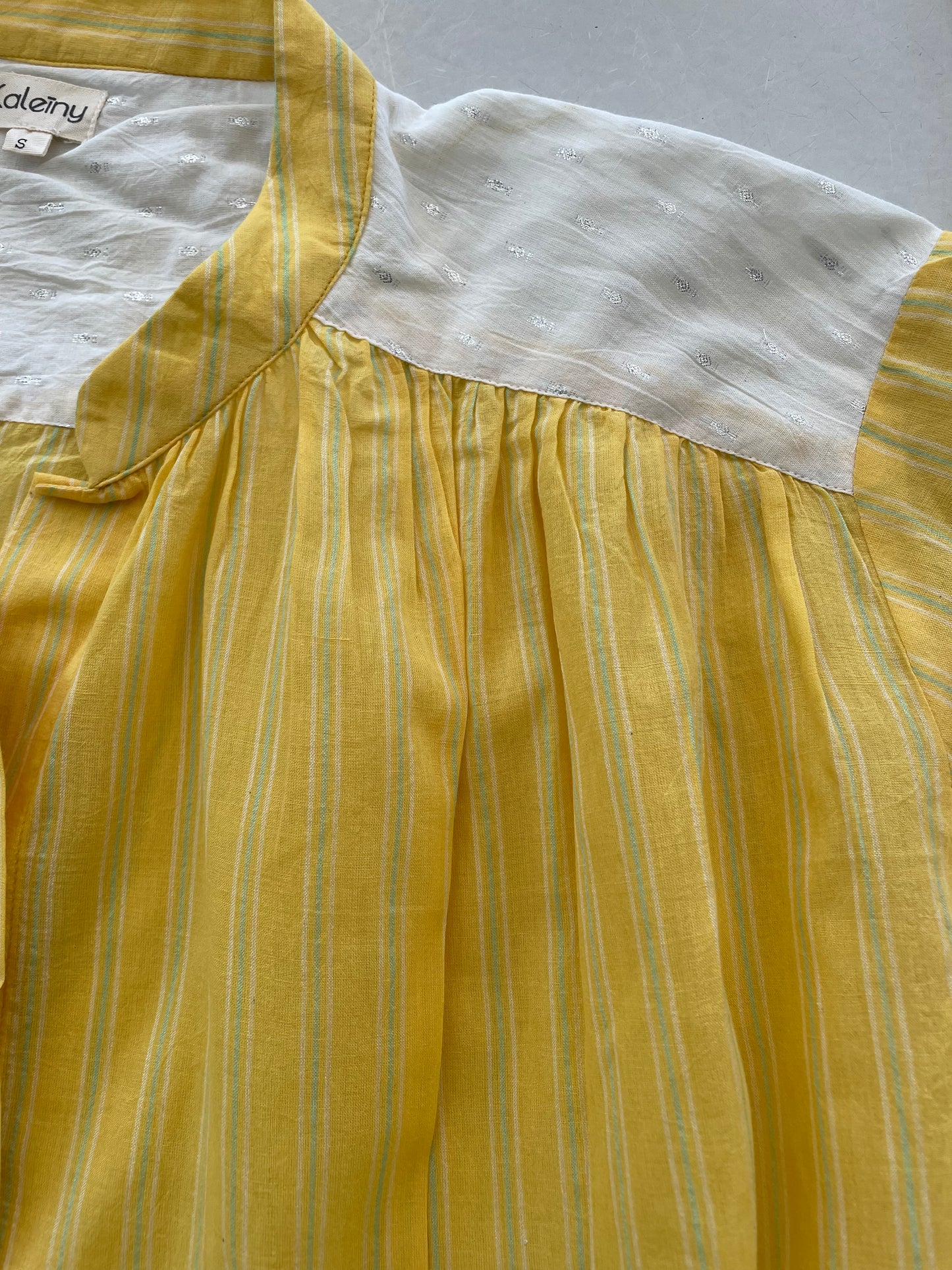 Blouse Telma Jaune fines rayures vertes