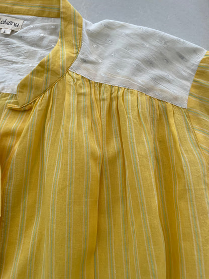 Blouse Telma Jaune fines rayures vertes