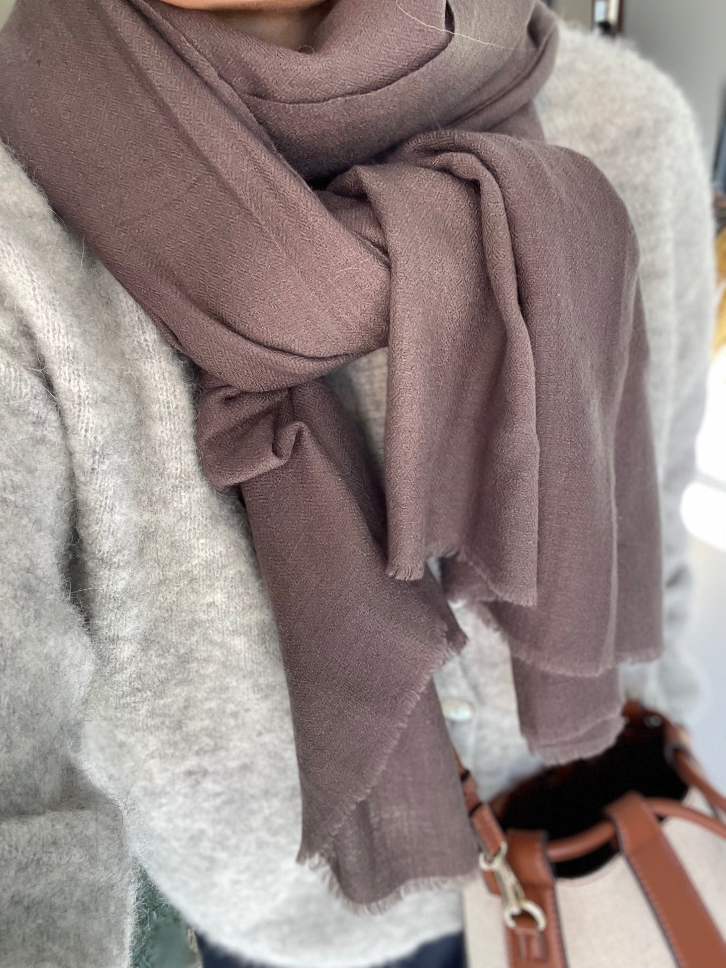 Etole en pur cachemire Marron glacé