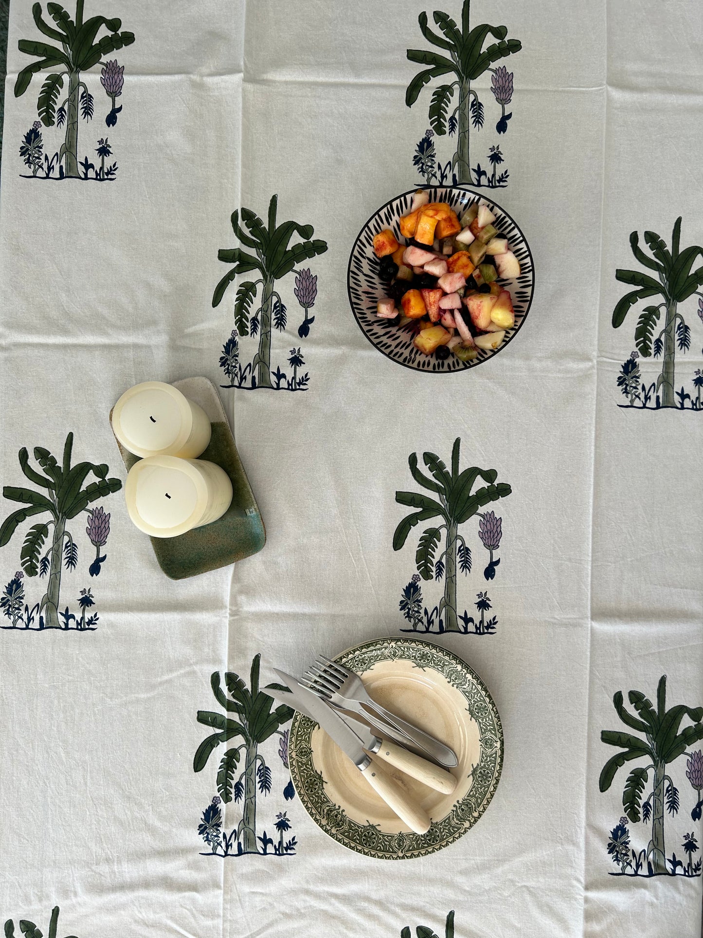 nappe en coton crème 