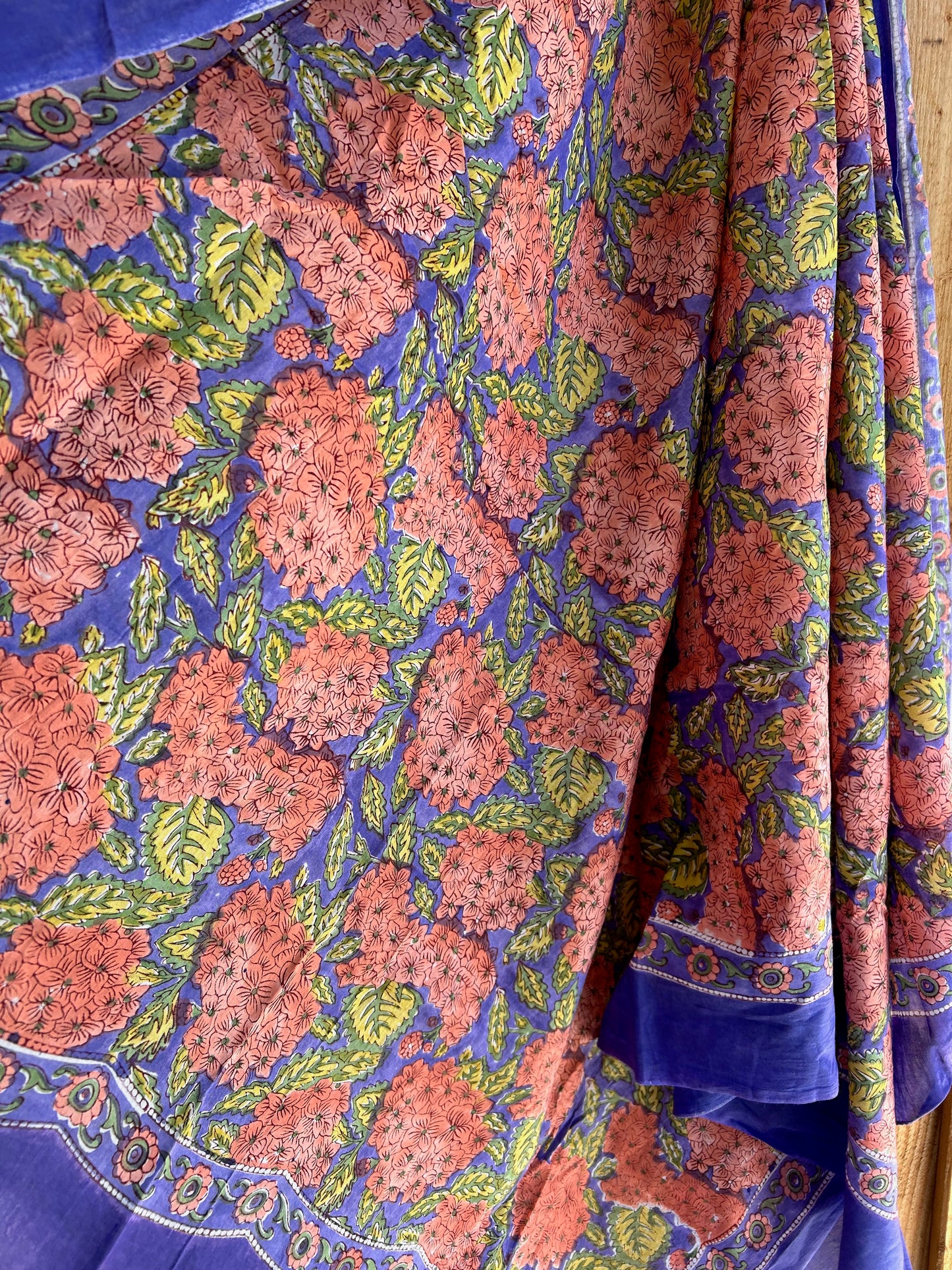 Paréo en coton blockprint