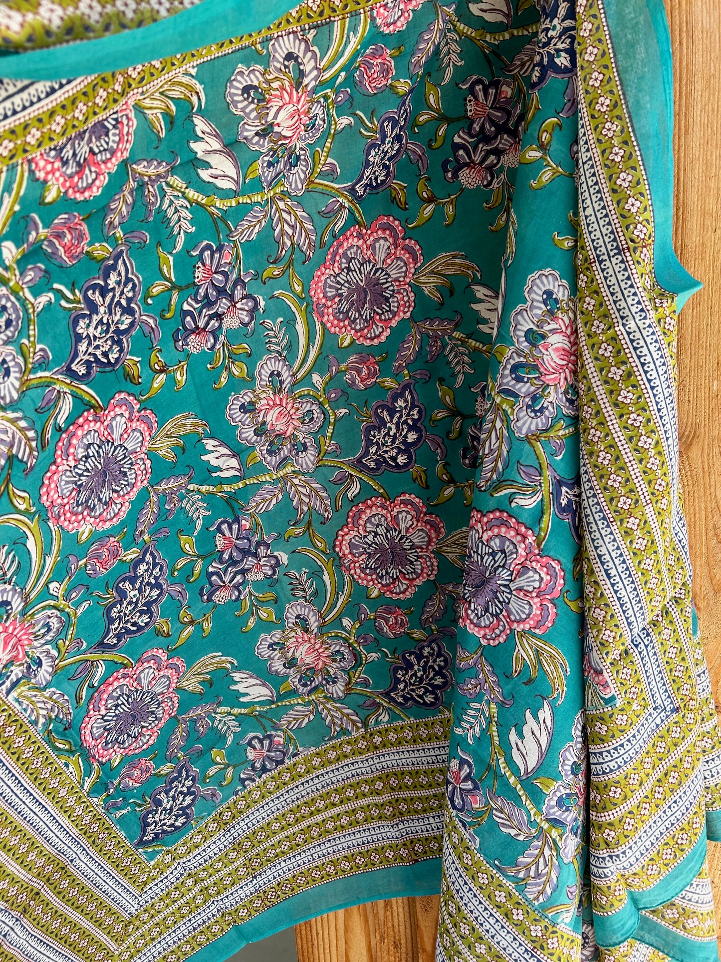 Paréo en coton blockprint