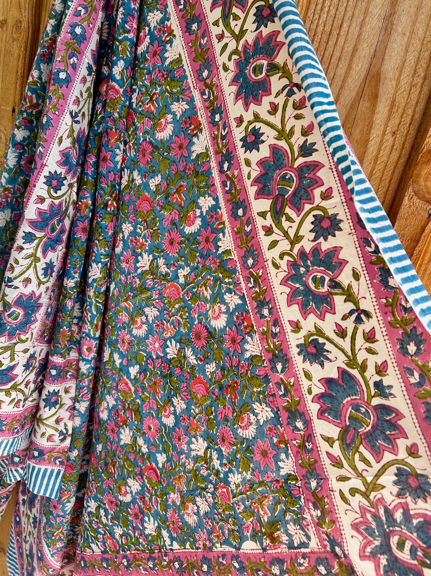 Paréo en coton blockprint