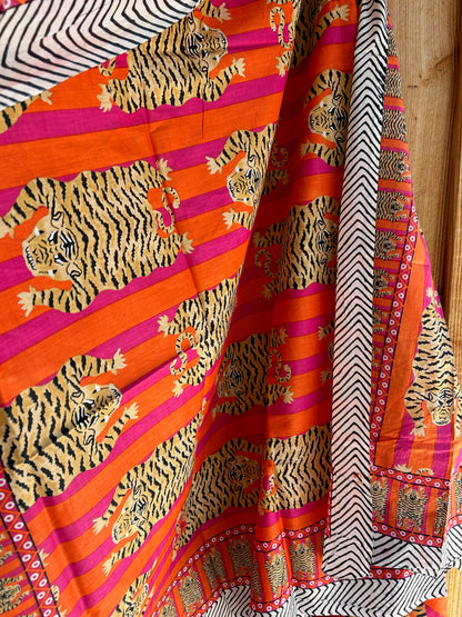 Paréo en coton blockprint