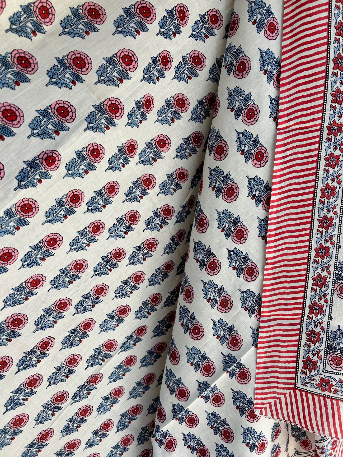 Paréo en coton blockprint