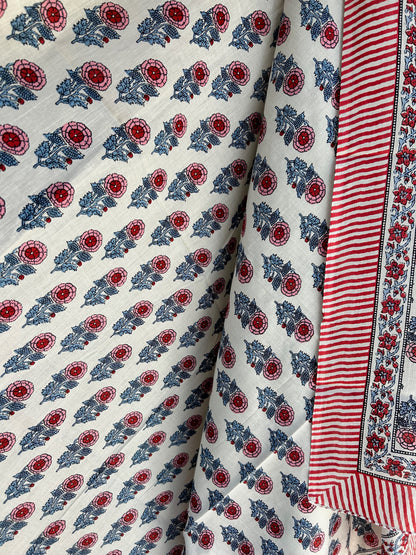 Paréo en coton blockprint