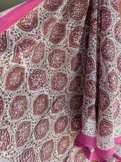 Paréo en coton blockprint