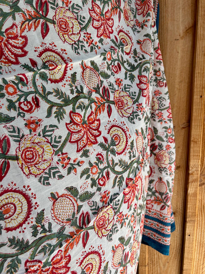 Paréo en coton blockprint