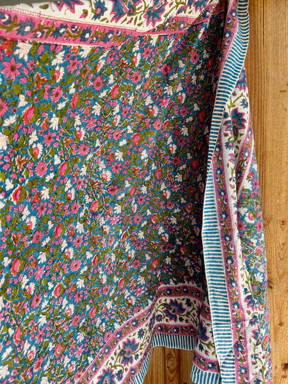 Paréo en coton blockprint