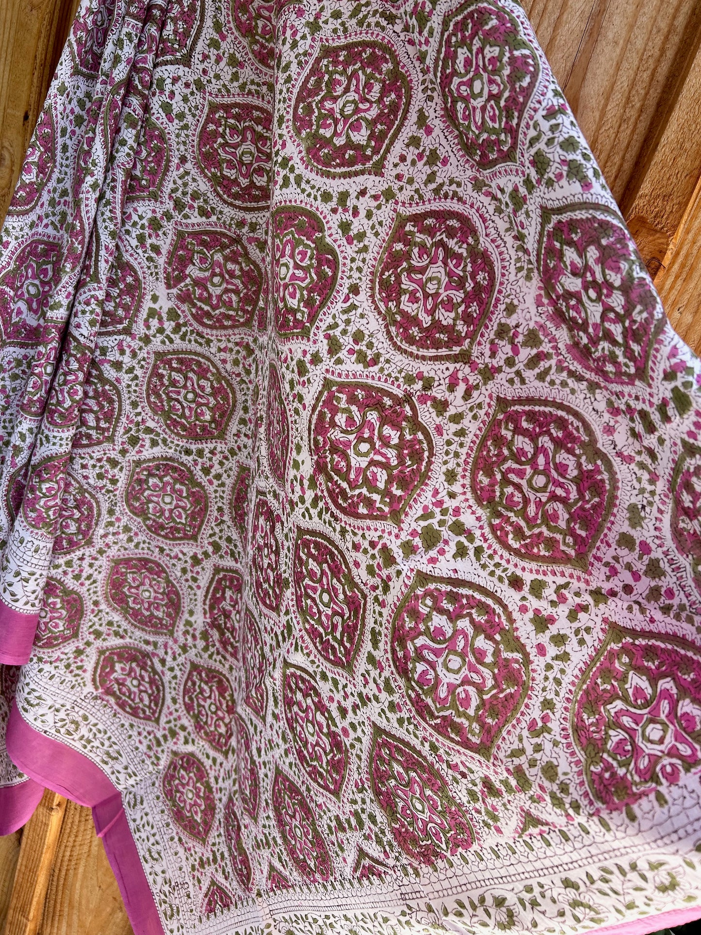 Paréo en coton blockprint