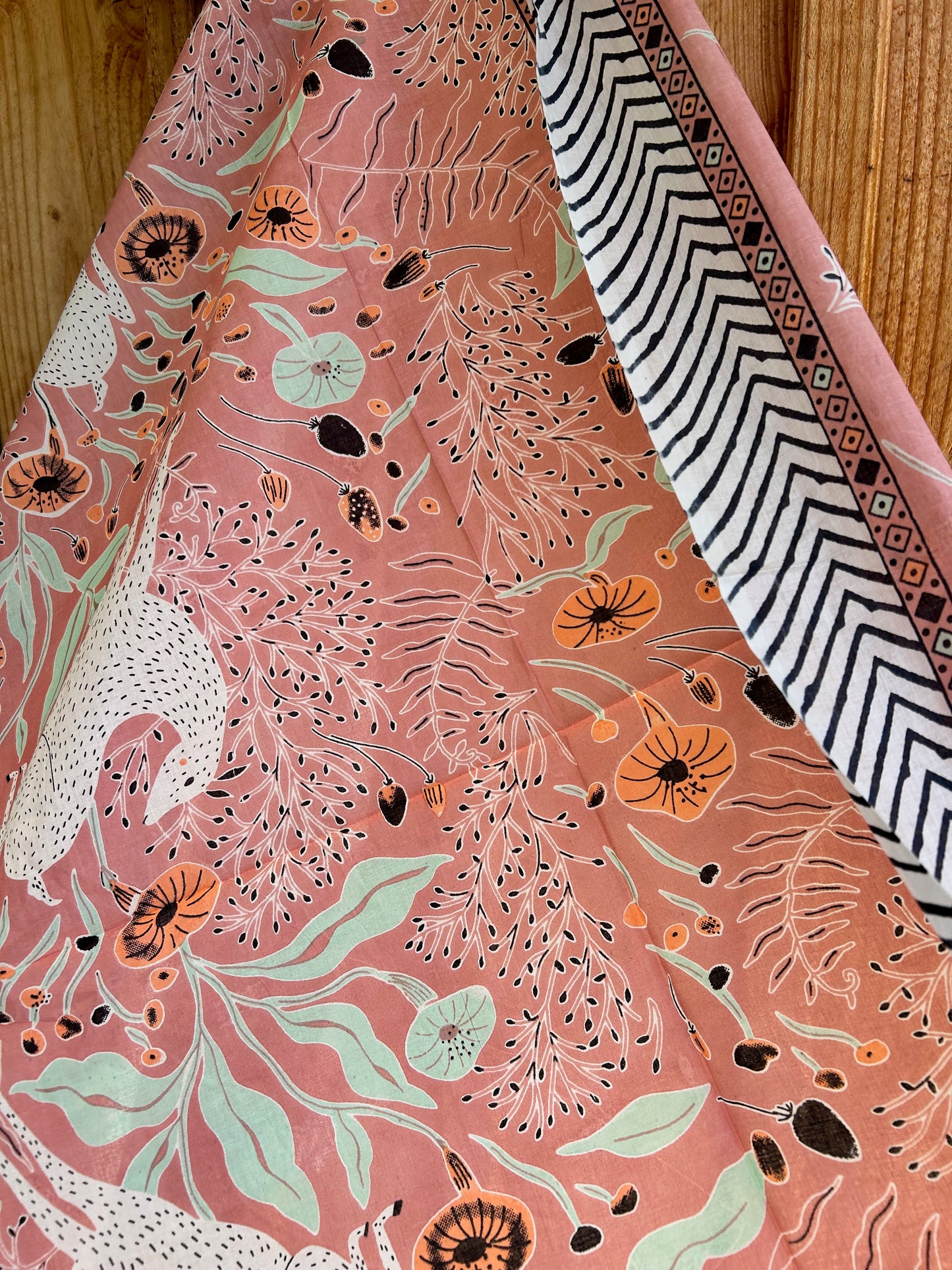 Paréo en coton blockprint
