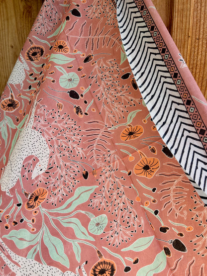 Paréo en coton blockprint