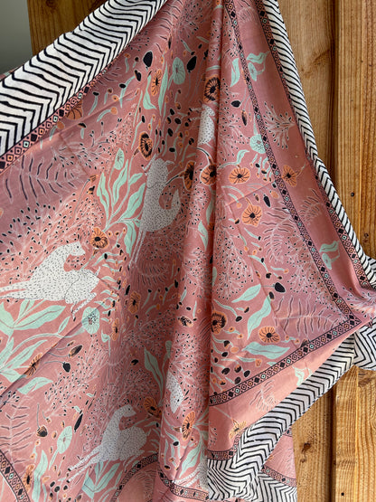 Paréo en coton blockprint
