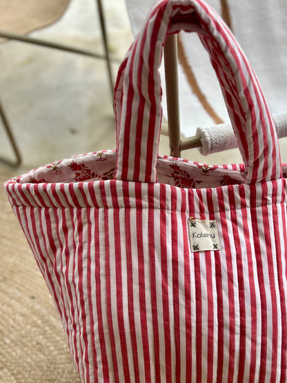 Cabas matelassé MARKET en coton / 5 coloris