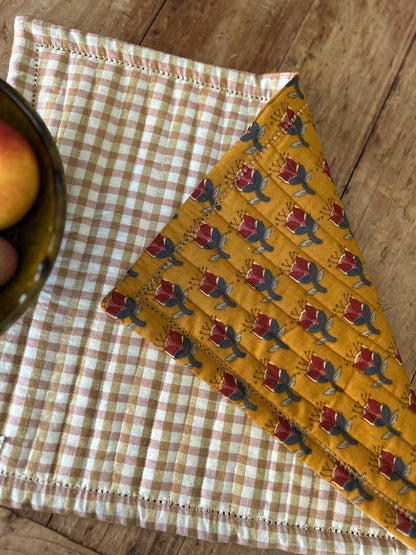 Set de table matelassé réversible  | Collection Moutarde Anglaise