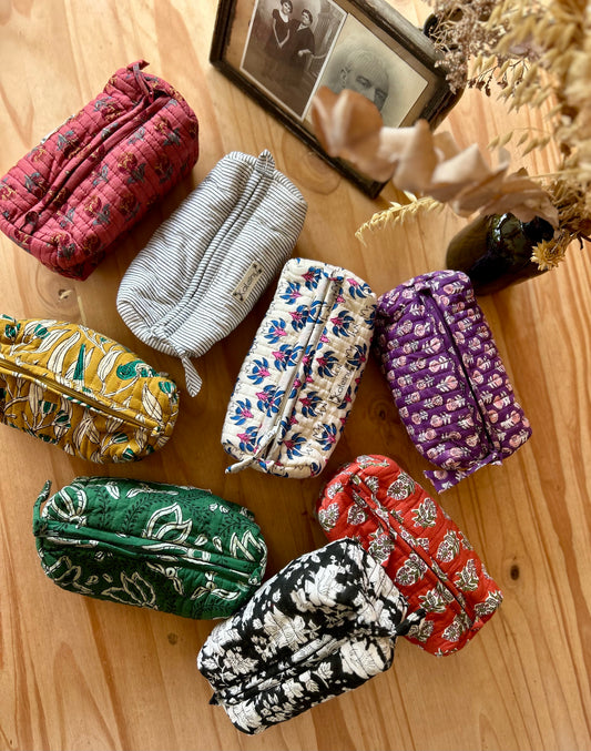 Trousse à maquillage coton plastifié | Petit format